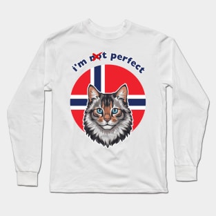 i'm not perfect - norwegian forest cat Long Sleeve T-Shirt